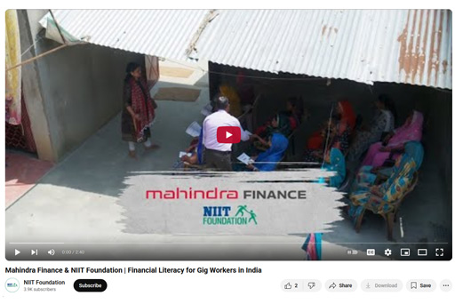 Mahindra Finance & NIIT Foundation | Financial Literacy for Gig Workers in India
